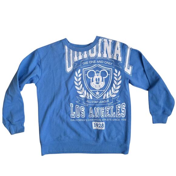 Disney Sweaters - Disney Original Mickey Mouse Champion Blue Crewneck Fleece Sweatshirt Women Sz L